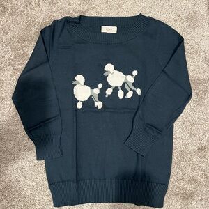 LOFT Dark Blue Sweater with Poodle Motif
